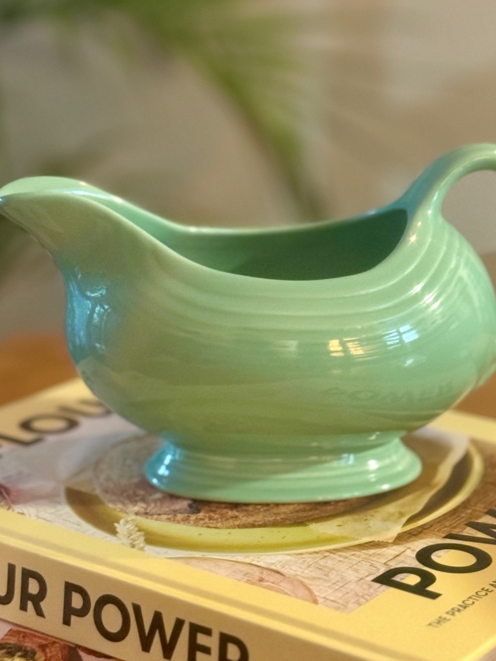 vintage Homer Laughlin Fiesta gravy boat in sea mist. - Picture 2 of 5